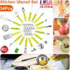 34 Pcs Stainless Steel Cooking Utensils