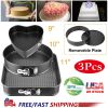3Pcs Non-stick Springform Cake Pan Set w/ Removable Bottom