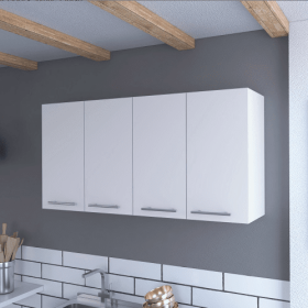 Four doors Kitchen Cabinet Durham, White Finish