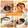 Portable Dual Power Non-Stick Hot Pot with Long Handle Steamer & Spatula
