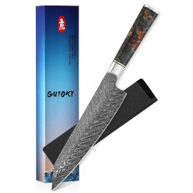 8 Inch Kiritsuke Chef Knife -Damascus steel, Nebula Resin Handle