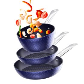 RAINBEAN 3 Piece Non-Stick Frying Pan Cookware Set