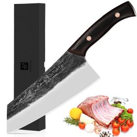 7 Inch Japanese Kirtsuke Chef Knife, Professionally Hand Forged With Black Sandalwood Handle