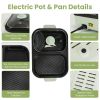 2-in-1 Non-Stick Hot Pot and Griddle with Glass Lid, Portable, Fast Heating for 1-2