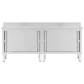 vidaXL Work tables with sliding doors 2pcs