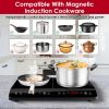 4000W Portable Dual Burner Induction Hot Plate with 9 Power & 9 Temperatures, 0-3 Hour Timer