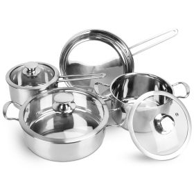 4Pcs Stainless Steel Cookware Set With Lids