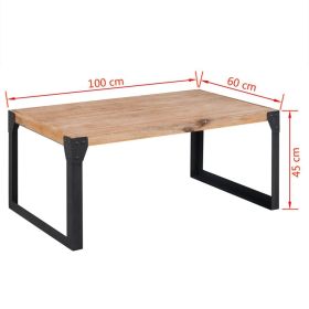 vidaXL Coffee Table, Solid Acacia Wood, 39.3 x 24 x 18 inch