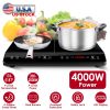 4000W Portable Dual Burner Induction Hot Plate with 9 Power & 9 Temperatures, 0-3 Hour Timer