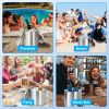 3L Stainless Steel Insulated Ice Bucket with Lid Scoop and Handle