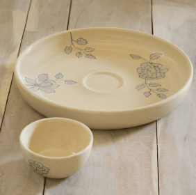 Ceramic Chip And Dip Bowl