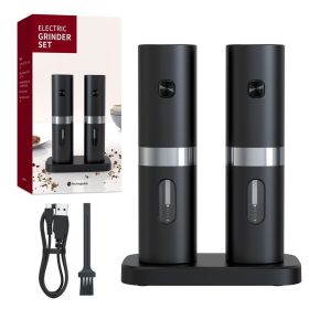 Automatic Electric Salt & Pepper Grinder Set With Charging Base, Adjustable