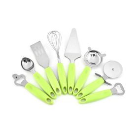 8 pieces Stainless Steel Kitchen Utensil Set with Silicone Handles