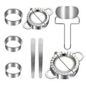 Stainless steel 8-piece kitchen dumpling mold set; suitable for Ravioli or Pastry filling DIY