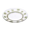 Set of 4 - 9" Acrylic Dinner Plates with Palm Tree Design, Crystal Clear, Reusable