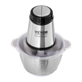 VEVOR 400W Electric Food Chopper with 4-Wing Stainless Steel Blades & 8 Cup Stainless Steel Bowl
