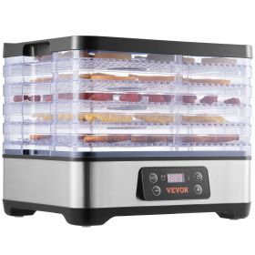 VEVOR 300W Electric 5-Tray Food Dehydrator Machine w/ Digital Adjustable Timer & Temperature