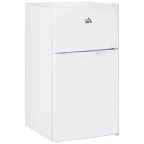 Compact 3.2 Cu.Ft Double  Reversible Door Refrigerator/Freezer with Adjustable Shelf & Thermostat
