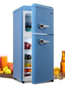 3.5 Cu.ft Retro Mini Fridge with Freezer, 2 Door