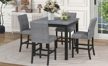 TOPMAX 5-Piece Dining Set,Black
