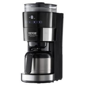VEVOR 8-Cup Drip Coffee Machine with 3 Brew Strength Control