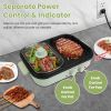 2-in-1 Non-Stick Hot Pot and Griddle with Glass Lid, Portable, Fast Heating for 1-2