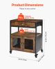 24 Inch Farmhouse Coffee Bar Cabinet with Wheels & Mesh Door