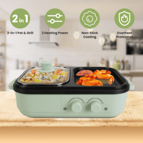 2-in-1 Electric Hot Pot & Grill Combo