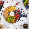 Round Acacia Wood & Resin Charcuterie Board with Handle