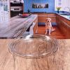 Set of 4 - 12" Designer Swirl Acrylic Dinner Plates, Crystal Clear, Reusable