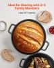 2-in-1 Pre-Seasoned Cast Iron Dutch Oven 5QT Pot with Skillet Lid