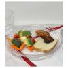 Set of 4 - 12" Designer Swirl Acrylic Dinner Plates, Crystal Clear, Reusable