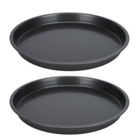 2Pcs 10in Non Stick Pizza Pan Deep Thickened Carbon Steel