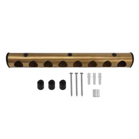 Stainless Steel Wall Mounted 8 Bottle Wine Storage Rack, Gold