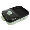 2-in-1 Non-Stick Hot Pot and Griddle with Glass Lid, Portable, Fast Heating for 1-2