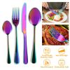 4-Piece Stainless Steel Flatware Set w/ Dinner Knife, Fork, Soup Spoon and Tea Spoon