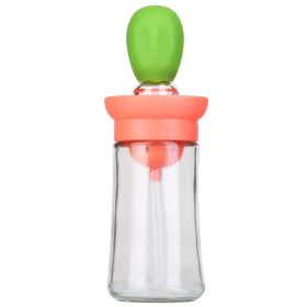 2-in-1 Oil Dispenser Bottle with Silicone Brush Dropper (Option: Green)
