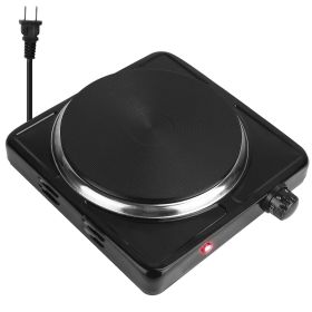 1500W Portable Electric Single Burner Hot Plate with 5 Temperature Adjustments & Non Slip Rubber Feet (Option: HG_Stove(1500W_Black)_GPCT3900)