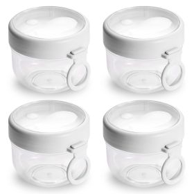 4 Pcs (20OZ) Oats Containers with Lids and Folding Spoons (Option: White)