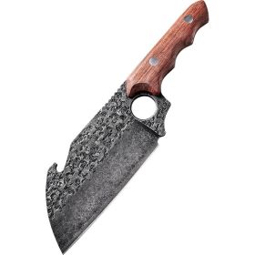 Stainless Steel Forged Large Ring Knife, Wenge Wood Handle (Option: A Knife 26.6cm)