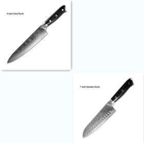 Japanese Damascus Knife (Option: 2 pieces set)