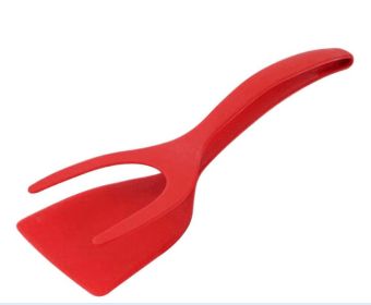 Two-in-one Cooking Tongs (Color: Red)