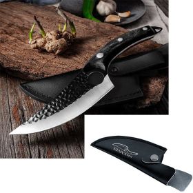 4 PCS Scimitar Knife Set with Sheaths (Option: Sheath-Black-Q1pc)