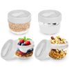 4 Pcs (20OZ) Oats Containers with Lids and Folding Spoons