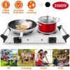 2000W Electric Dual Burner Portable Coil Heating Hot Plate with 5 Temperature Adjustments
