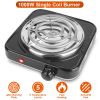1000W Electric Single Burner Coil Heating Hot Plate Stove with Non Slip Rubber Feet,  5 Temperature Adjustments