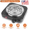 1000W Electric Single Burner Coil Heating Hot Plate Stove with Non Slip Rubber Feet,  5 Temperature Adjustments