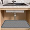 34 x 22" Silicone Under Sink Mat with Drain Hole for Cabinet - Holds Up to 3 Liquid Gallons