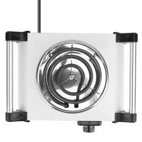 1000W Electric Single Burner Portable Coil Heating Hot Plate with 5 Temperature Adjustments (Option: Silver_Single)
