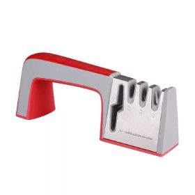 Stainless Steel Knife Sharpener (Color: Red)